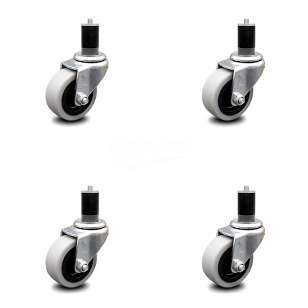 Service Caster 2 Inch Thermoplastic Rubber Wheel 1-5/8 Inch Expanding Stem Caster SCC, 4PK SCC-EX05S210-TPRS-158-4